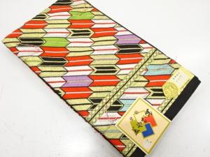 未使用品　矢羽根模様織り出し　子供帯